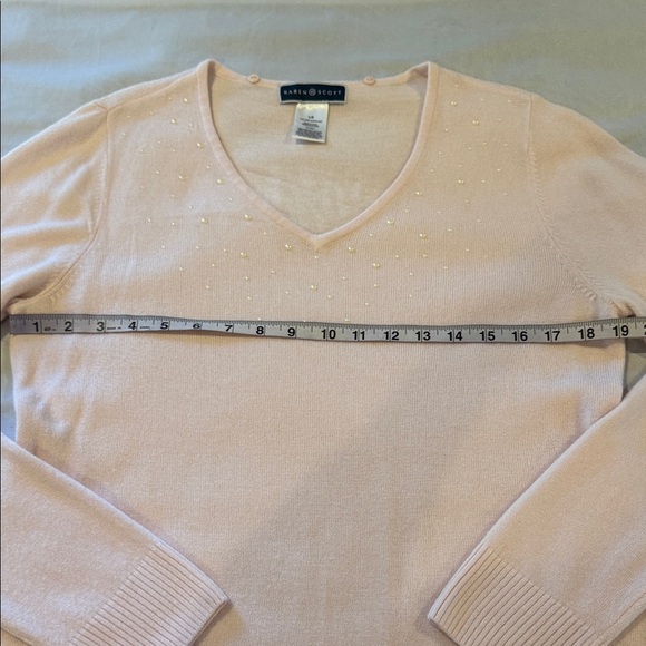 Karen Scott Sweater with Detachable Scarf Embellishments, Pink, Women's Size L - Picture 14 of 16